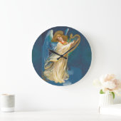 Angel Playing Music On A Harp Large Clock ラージ壁時計 (ホーム)