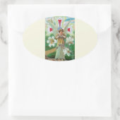 Angel Praying 楕円形シール (バッグ)