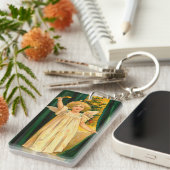 Angel ringing the bell for Christmas time キーホルダー (正面右)