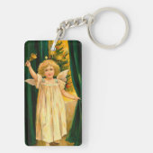 Angel ringing the bell for Christmas time キーホルダー (裏面)