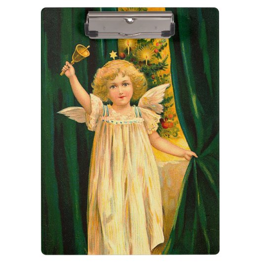 Angel ringing the bell for Christmas time クリップボード (正面)