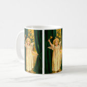 Angel ringing the bell for Christmas time コーヒーマグカップ (正面左)