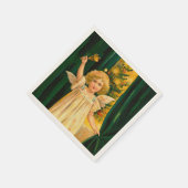 Angel ringing the bell for Christmas time スタンダードカクテルナプキン (角)