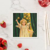 Angel ringing the bell for Christmas time スタンダードカクテルナプキン (インサイチュ)