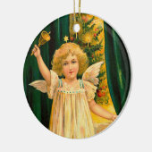 Angel ringing the bell for Christmas time セラミックオーナメント (左)