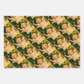 Angel ringing the bell for Christmas time ラッピングペーパーシート (正面)