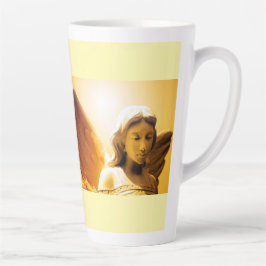 Angel Serenity Prayer Yellow Gold Orange Latte Mug カフェラテマグ