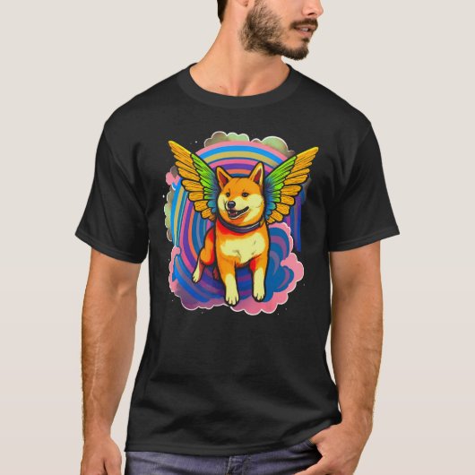 Angel Shiba Inu Dog Tシャツ (正面)