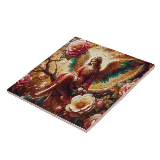 Angel Sitting Alone on a Tree Limb  タイル (側面)