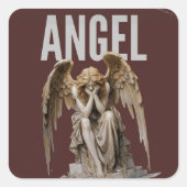 Angel Statue Kiss-Cut Vinyl Decal スクエアシール (正面)