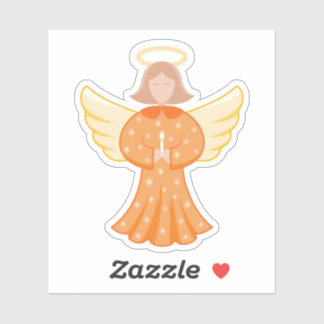 Angel Sticker - Orange Angel With Halo シール