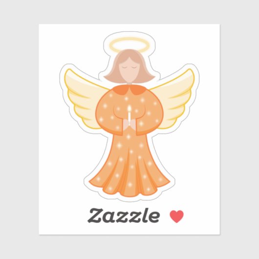 Angel Sticker - Orange Angel With Halo シール (シート)