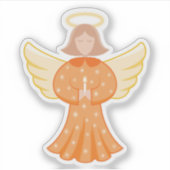 Angel Sticker - Orange Angel With Halo シール (正面)