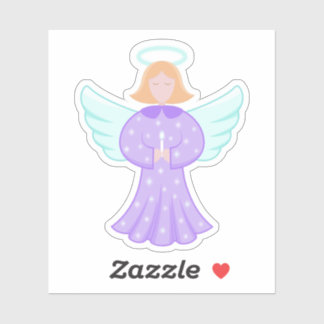 Angel Sticker - Purple Angel With Halo シール