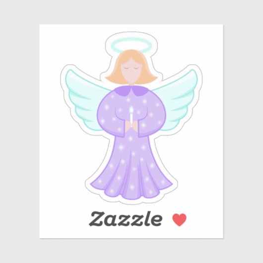 Angel Sticker - Purple Angel With Halo シール (シート)