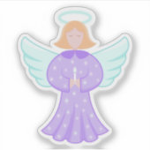 Angel Sticker - Purple Angel With Halo シール (正面)