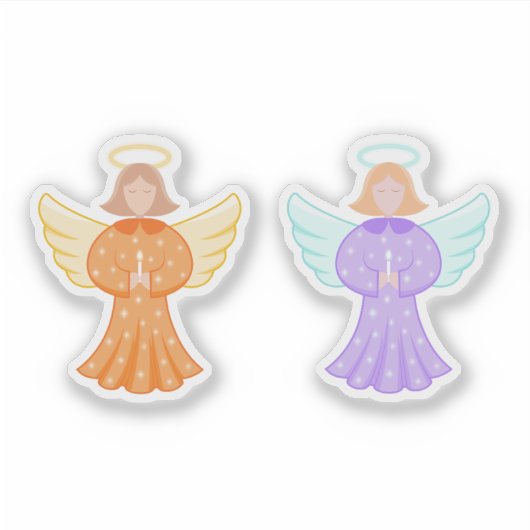 Angel Sticker Set - Two Angels With Halo シール (正面)