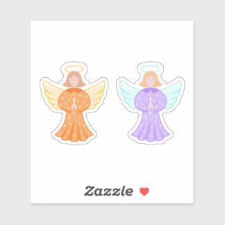Angel Sticker Set - Two Angels With Halo シール