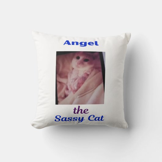 Angel the Sassy Cat Pillow クッション (正面)