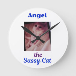 Angel the Sassy Cat Wall Clock ラウンド壁時計