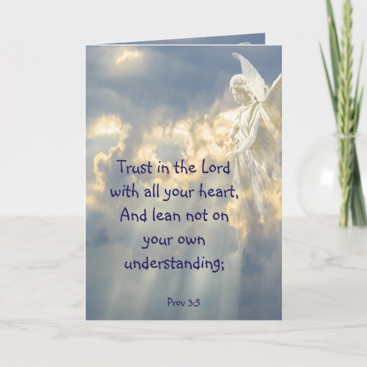  Angel Trust in the Lord Quote Inspirational カード (正面)