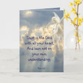  Angel Trust in the Lord Quote Inspirational カード (黄色い花)