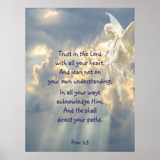  Angel Trust in the Lord Quote Inspirational ポスター (正面)