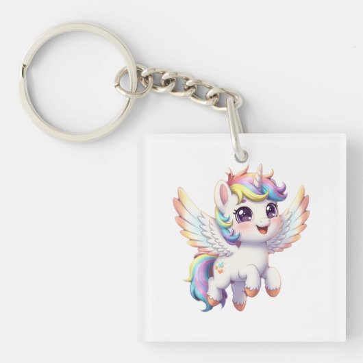 Angel unicorn is so cute キーホルダー (正面)