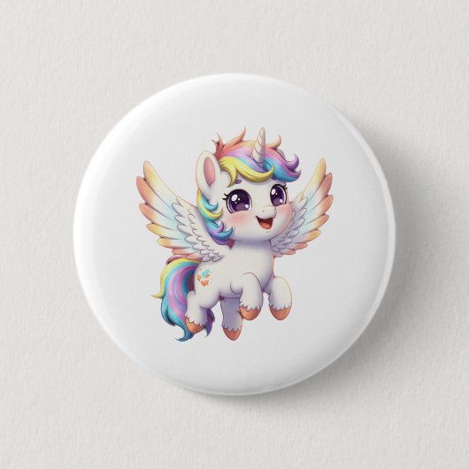 Angel unicorn is so cute 缶バッジ (正面)