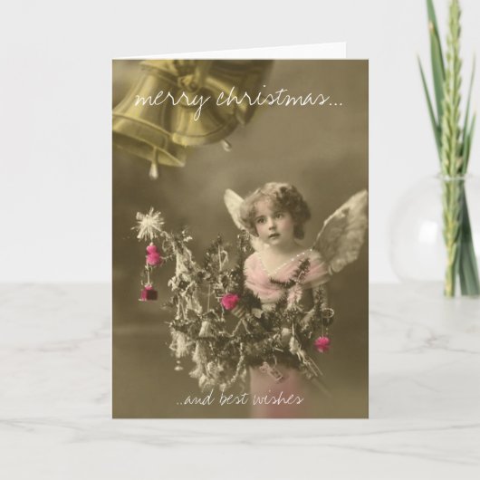 Angel vintage christmas greeting card シーズンカード (正面)
