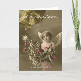 Angel vintage christmas greeting card シーズンカード