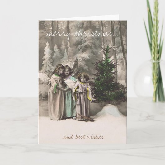 Angel vintage christmas greeting card シーズンカード (正面)