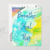 Angel Wing Butterfly Breathe Heal Rise Watercolor ポストカード (正面/裏面)