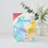 Angel Wing Butterfly Illustration Watercolor Art ポストカード (スタンド正面)