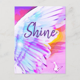 Angel Wing Shine Butterfly Watercolor Affirmation ポストカード