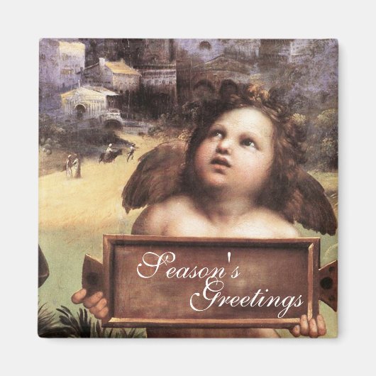 ANGEL, Winged Cherub by Raffaello Sanzio マグネット (正面)