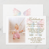 Angel Wingsお祝いのLife Photomemory 招待状 (正面/裏面)