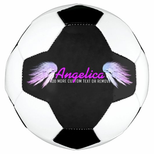 ANGEL WINGSファンタジー色（紫の名前） サッカーボール (正面)