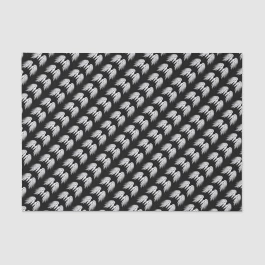 ANGEL WINGSブラックカスタマイズ可能なパターン 薄葉紙 (正面)