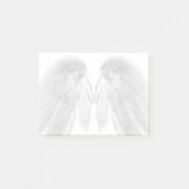 ANGEL WINGSホワイト – グレーのタッチされた羽 –  ポストイット