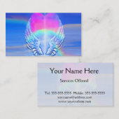 Angel Wings 包まれた のまわりに aハート 名刺 (正面/裏面)