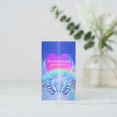 Angel Wings 包まれた a のまわりにハート名刺 名刺 (スタンド正面)