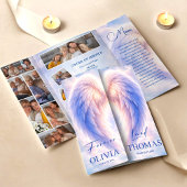 Angel Wings Celebration of Life Funeral Program チラシ