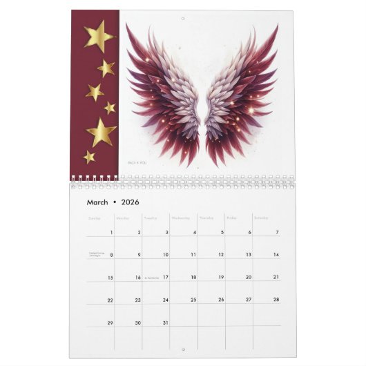 Angel Wings – Engelsflügel 2026 カレンダー (3月 2026)