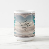 Angel Wings Husband Memorial Custom Mug コーヒーマグカップ (中央)