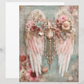 Angel Wings Junk Journal Scrapbook Paper (正面/裏面)