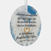 Angel Wings Memorial Design with Golden Heart  ガラスオーナメント (正面右)
