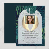 Angel Wings Palm Leaves Photo Celebration Of Life 招待状 (正面/裏面)