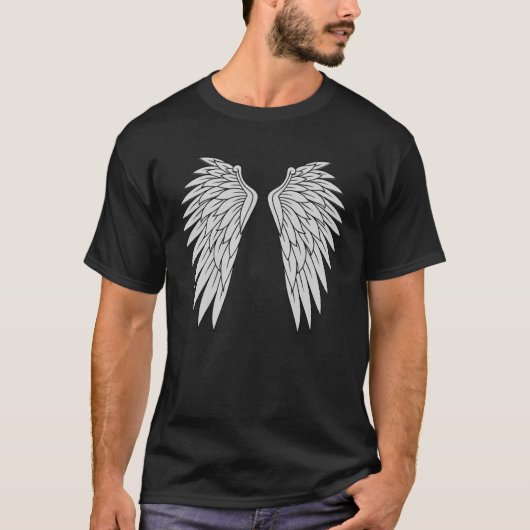 Angel Wings Print on Back For Men & Women Angel Tシャツ (正面)