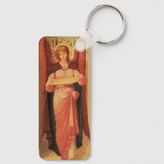 Angel with a scroll by John Melhuish Strudwick キーホルダー (裏面)